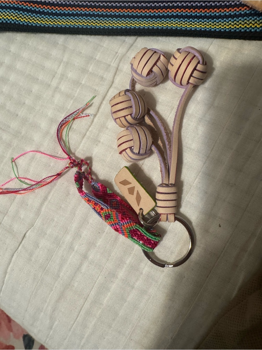 Consuela Purse/Bag/Tote Charm Multicolor Woven tassel with Leather woven accent